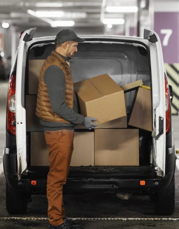 side-view-man-loading-car-with-packages side-view-man-loading-car-with-packages